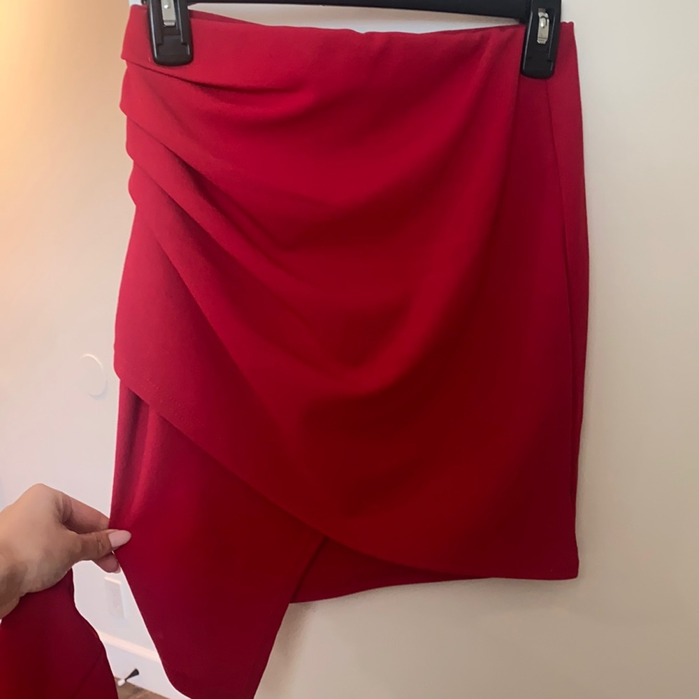 Red two piece outfit